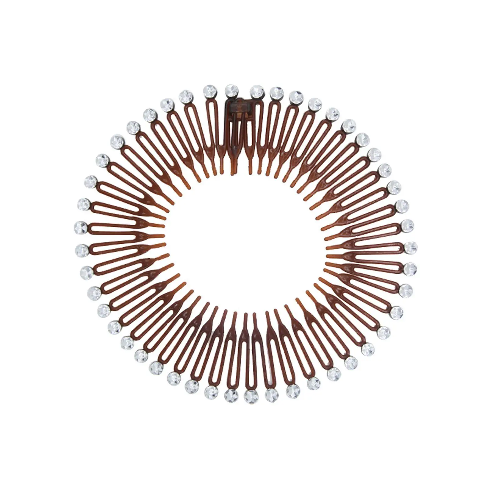 Full Circle Stretch Comb denti Spring Headband donna Hairband Circles Dental Hair Headband Wash regolabile strass fisso N0W3