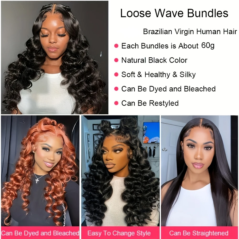 34 36 38 40 Inch Loose Wave Bu - Winter Clothing Bundle recension och pris