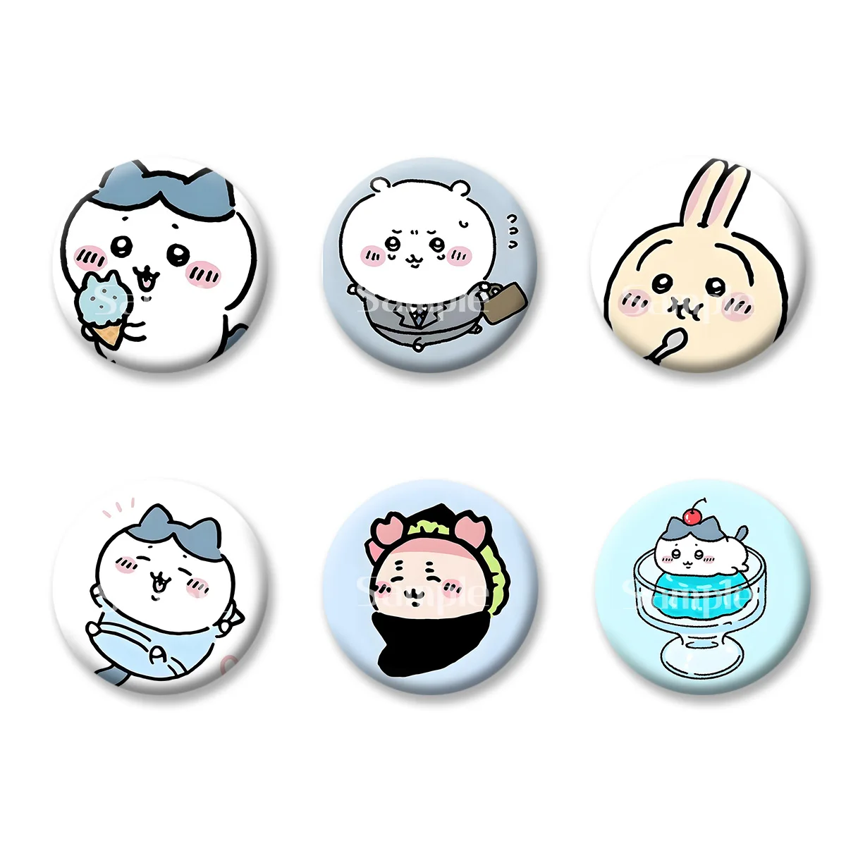 

Flash Badge Cards Chiikawa Anime Cartoon Cute Style Girl Keychains Convenient Makeup Mirror Fridge Magnet ACG Accessories