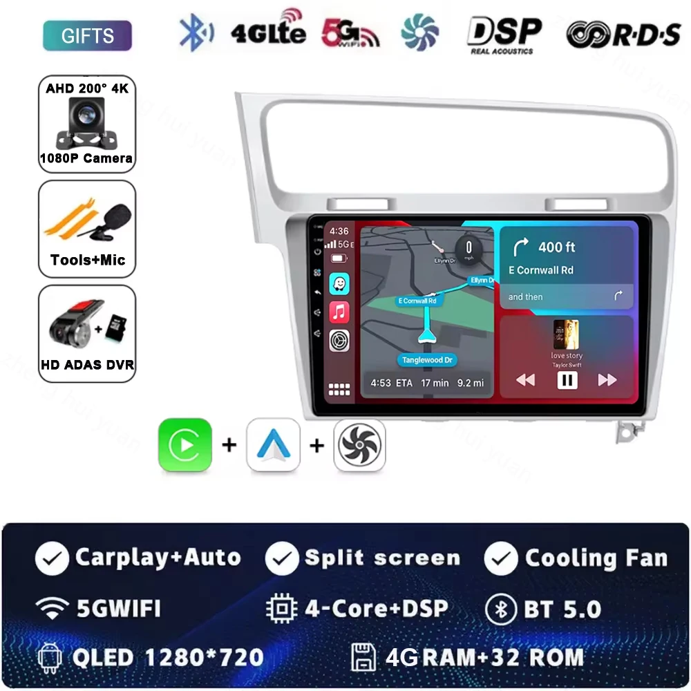 Android 15 12+256GB CarPlay Auto For Volkswagen VW Golf 7 MK7 GTI