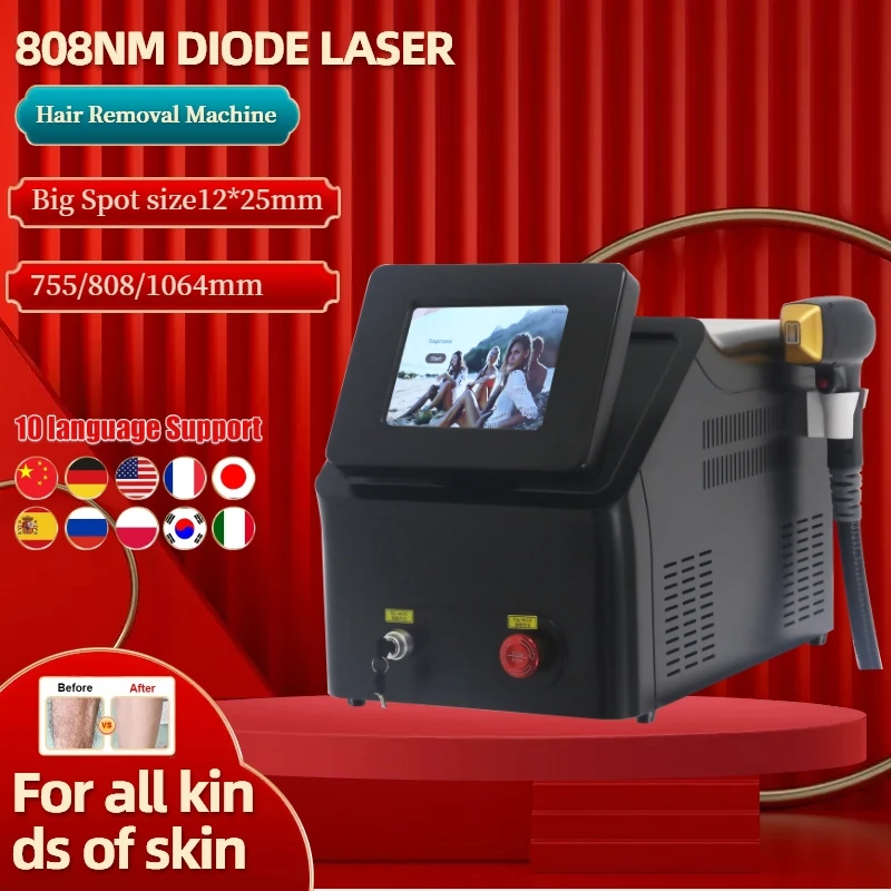 

Professional diode laser hair removal machine 808nm 755nm 1064nm 3 wavelength laser IPL Painless permanent hair removal equipmen