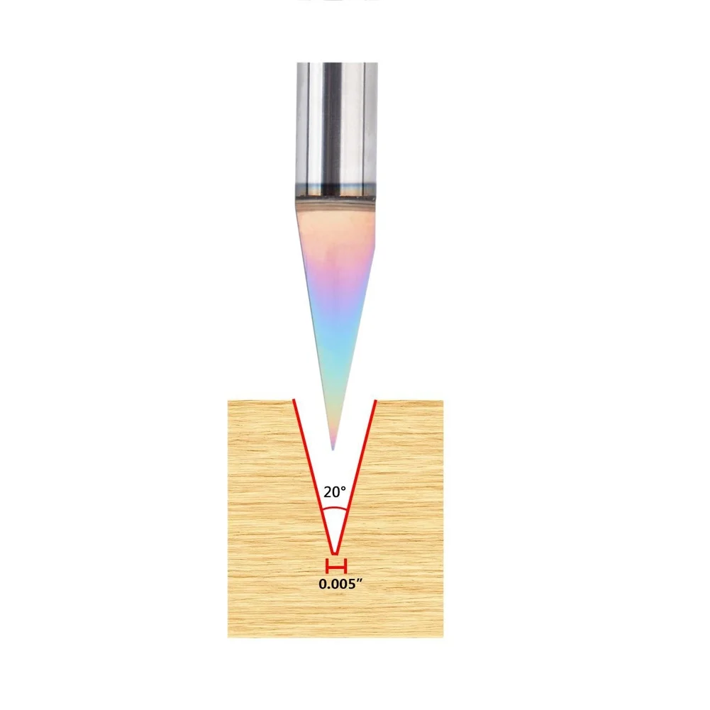 1pc V-shaped Edge Engraving Bit 6.35mm Shank CNC Router Bit V Shape Tip Carving Cutter Milling Cutter Wood Carving Tool