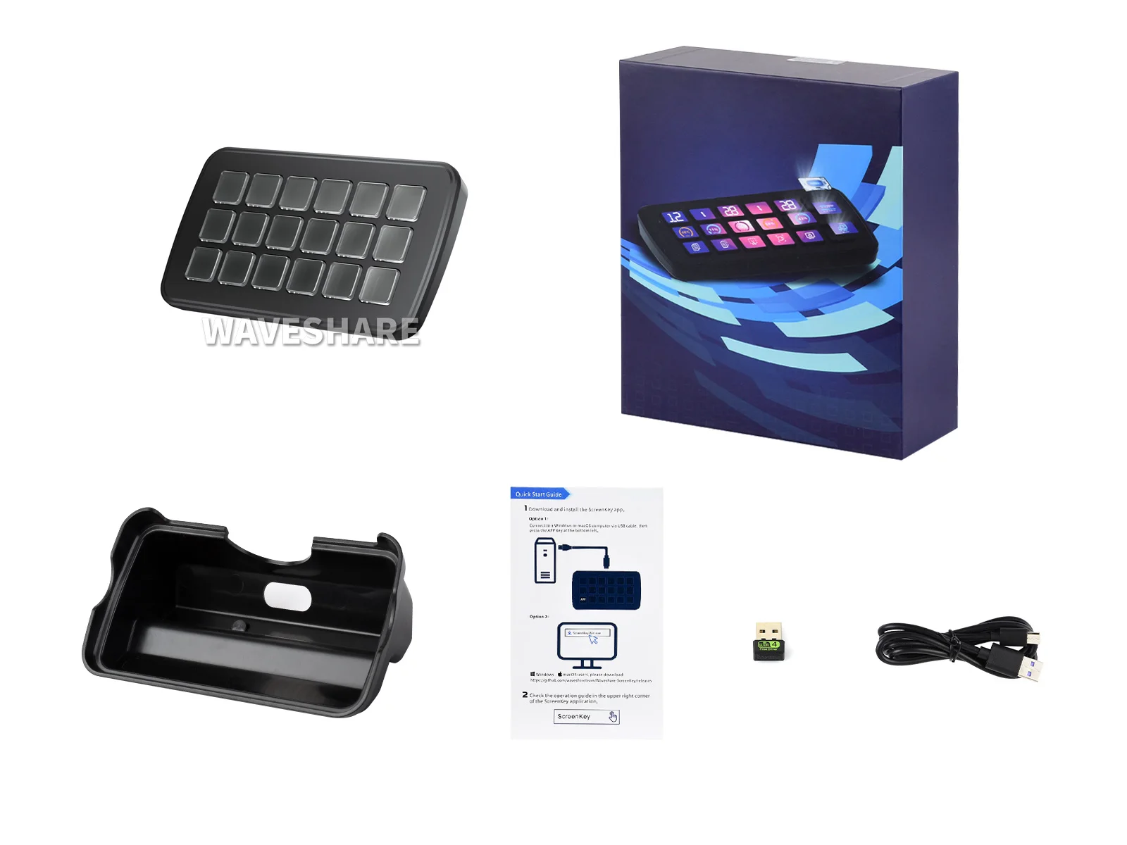 لوحة التحكم الصوتي AI متعددة الوظائف من Waveshare SK18، تدعم Linux + QMK معمارية ثنائي النظام وAIDA64 #5