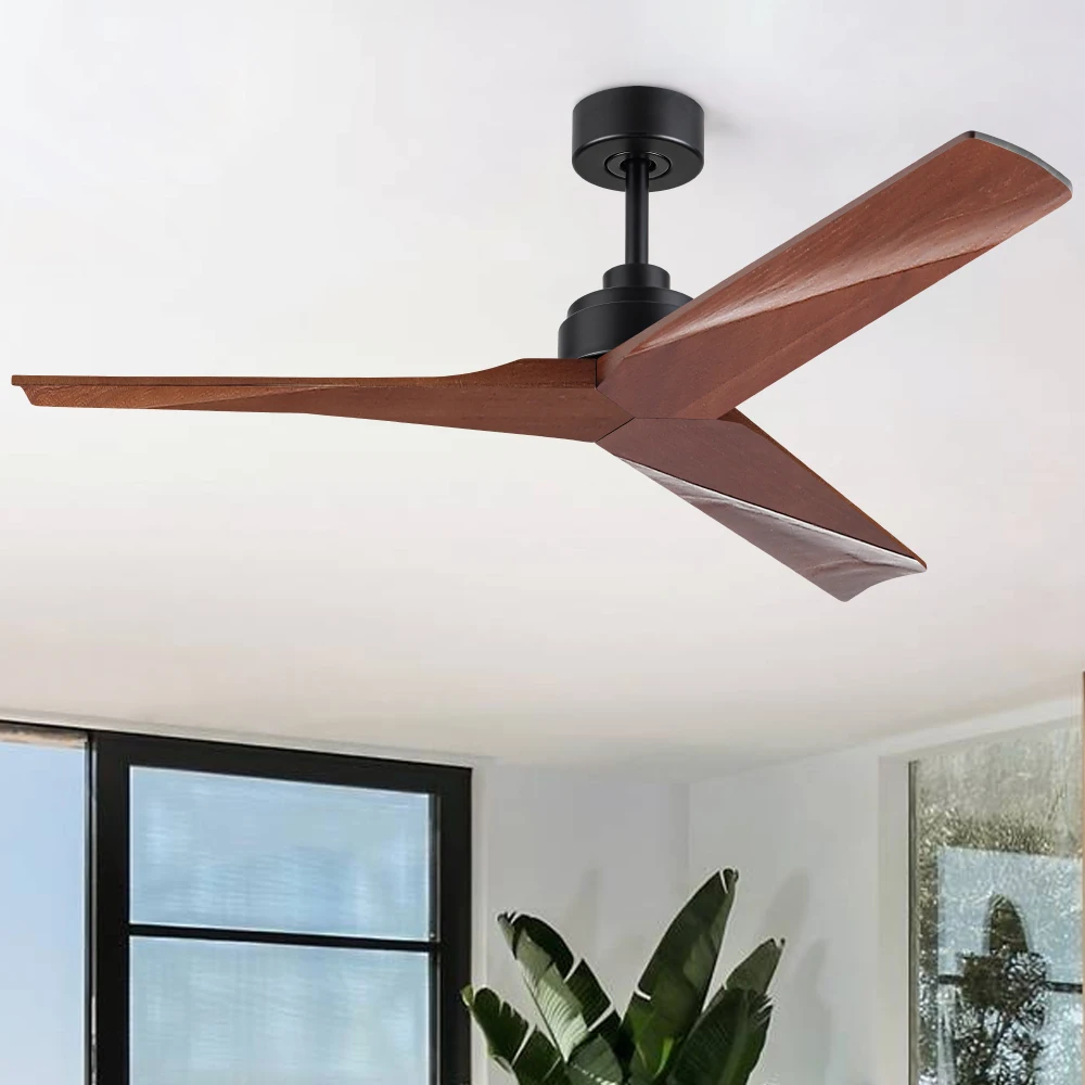 

52" Lowe Profile Black Ceiling Fan without Light, DC motor is up to 70% more energy efficient than an AC motor