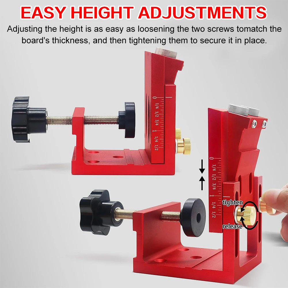 Woodworking Hole Puncher for 12mm to 40mm Thick Positioning 9mm Drill Bit Pocket Hole Drill Guide Dowel Jig Oblique Hole Locator