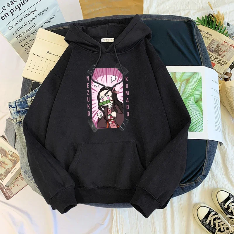 Anime Kamado Nezuko Cartoons Hoody Cartoon Fashion Hoodie Cartoons Hip Hop Sweatshirt Pocket Loose Men Hoodies