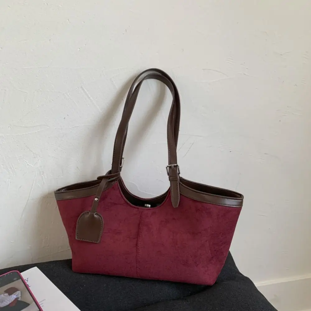 

Cute Korean Style Suede Shoulder Bag Tote Bag Solid Color Matte PU Handbag Large Capacity PU Leather Underarm Packs Women