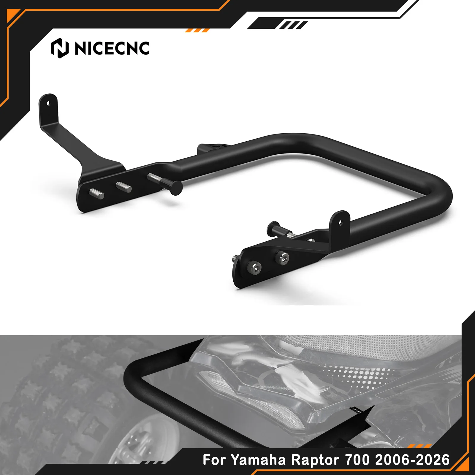 

NICECNC ATV Rear Bumper for Yamaha Raptor 700 2006-2026 Raptor 700R 2011-2026 700R SE 2014-2026 Upgrade ATV Accessories