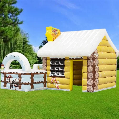Factory Customized Inflatable Christmas House Inflatable Tent Santa Grotto House for Xmas Decoration
