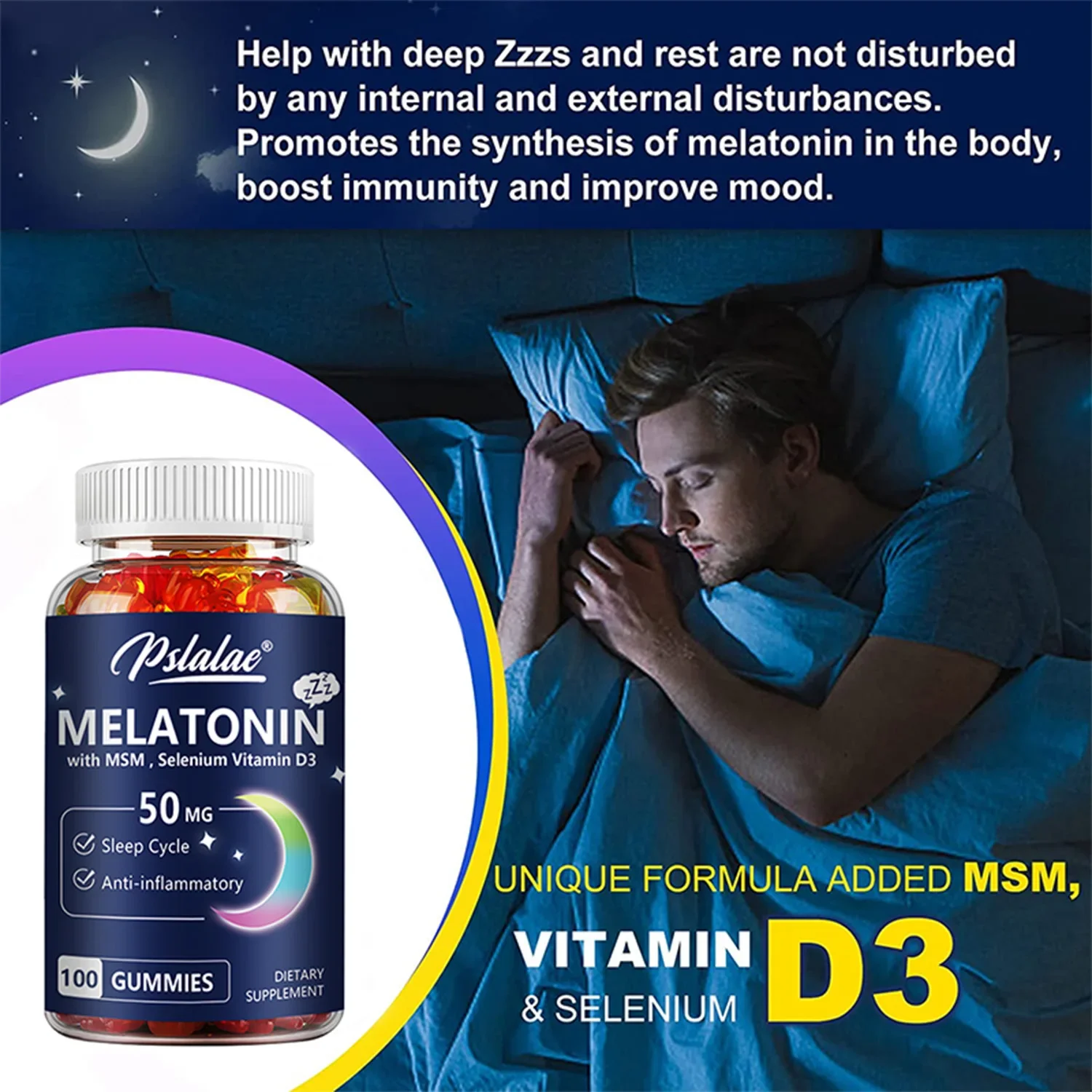 Melatonin Gummies 50 Mg - Improve Sleep Quality and Relaxation During Sleep