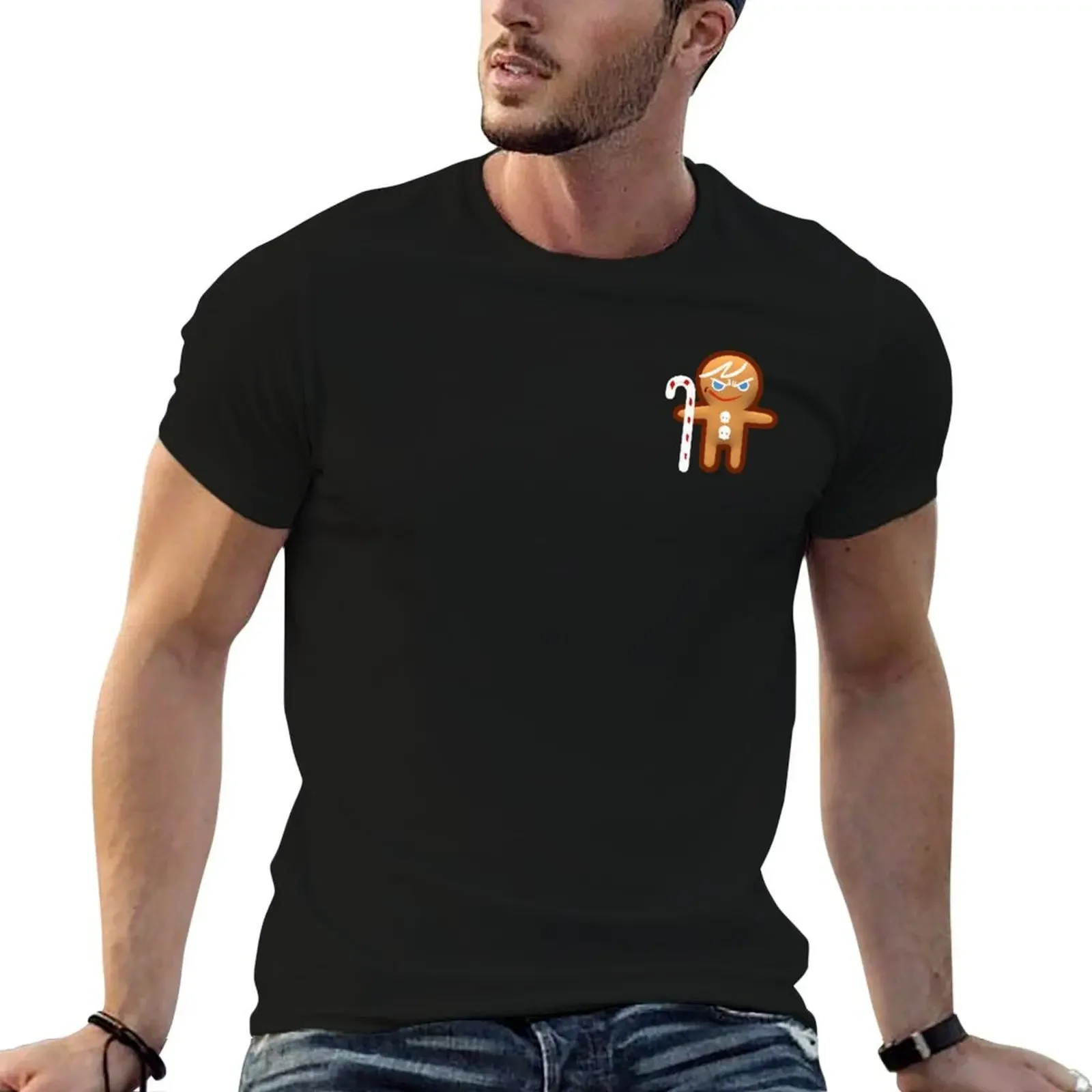 Gingerbrave Smirk! Cookie Run Ovenbreak T-Shirt blanks vintage clothes quick-drying compression shirt men