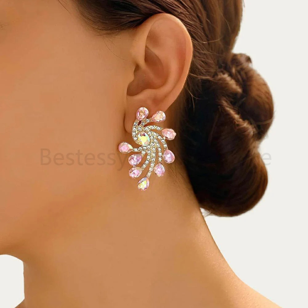 Trendy Unique Vortex Design European American Piercing Stud Earrings For Women Exquisite Quality Jewelry Accessories Girl Gifts