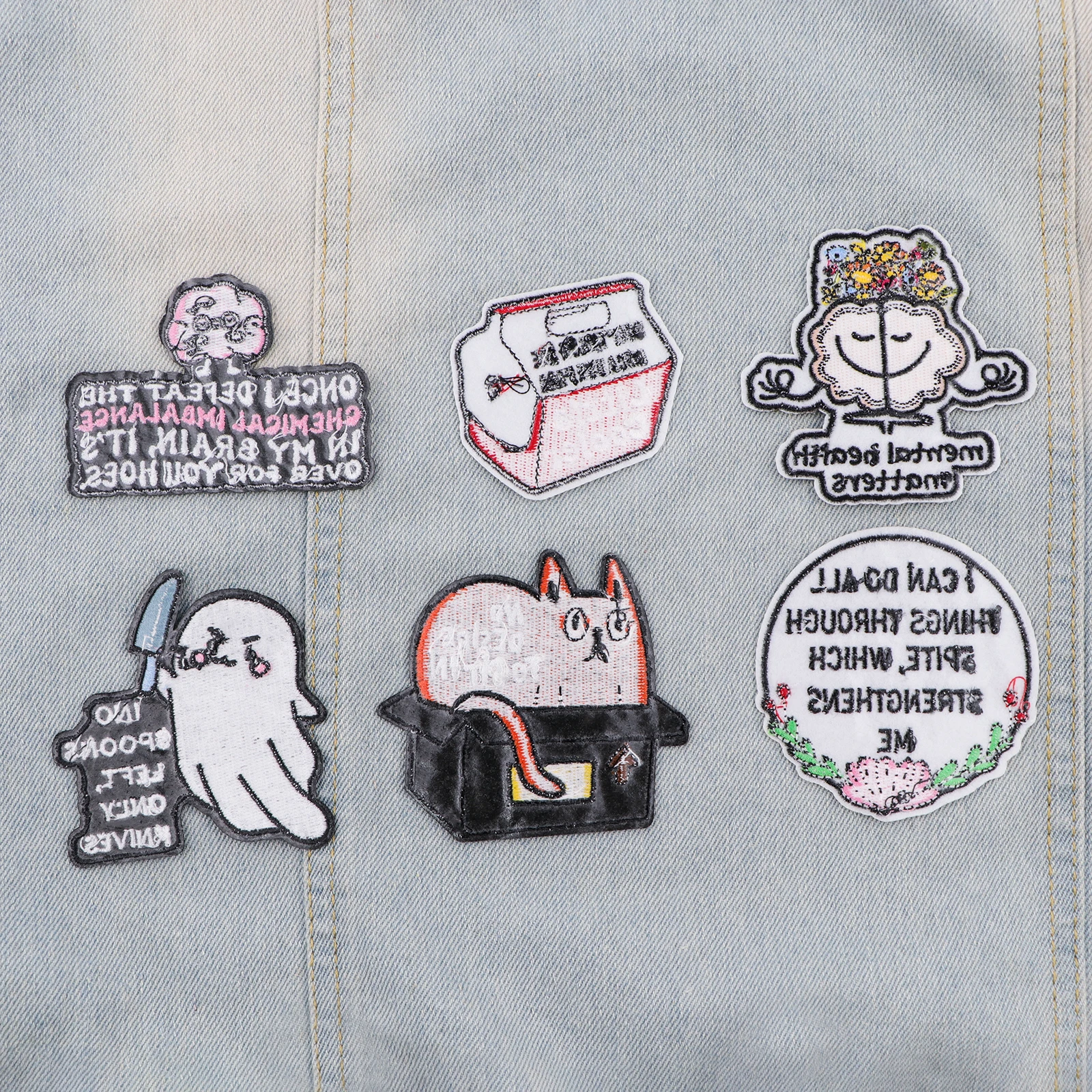 Funny Quotes Patches On Clothes Black Sheep Club Embroidered Patches Creative Badges Iron On Patch DIY Clothing Accessories
