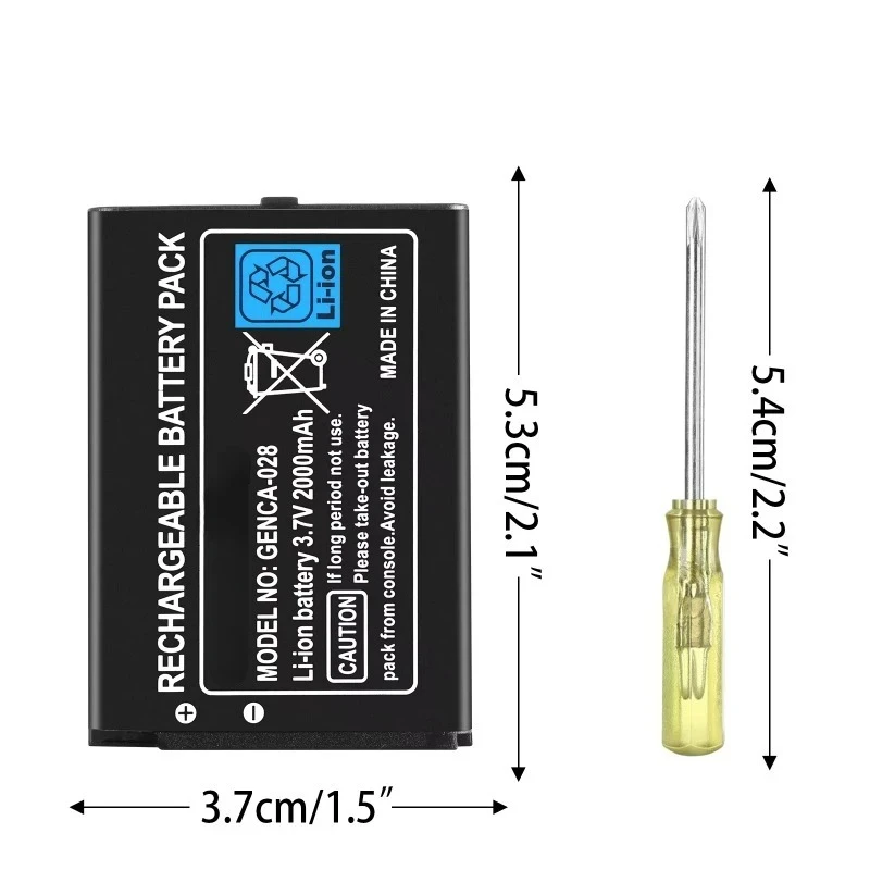 

2000mAh CTR-003 Battery for Nintendo 3DS Gaming Batteries 3.7V Lithium Built-in Gamepad Controller with Repair Tool Screwdriver