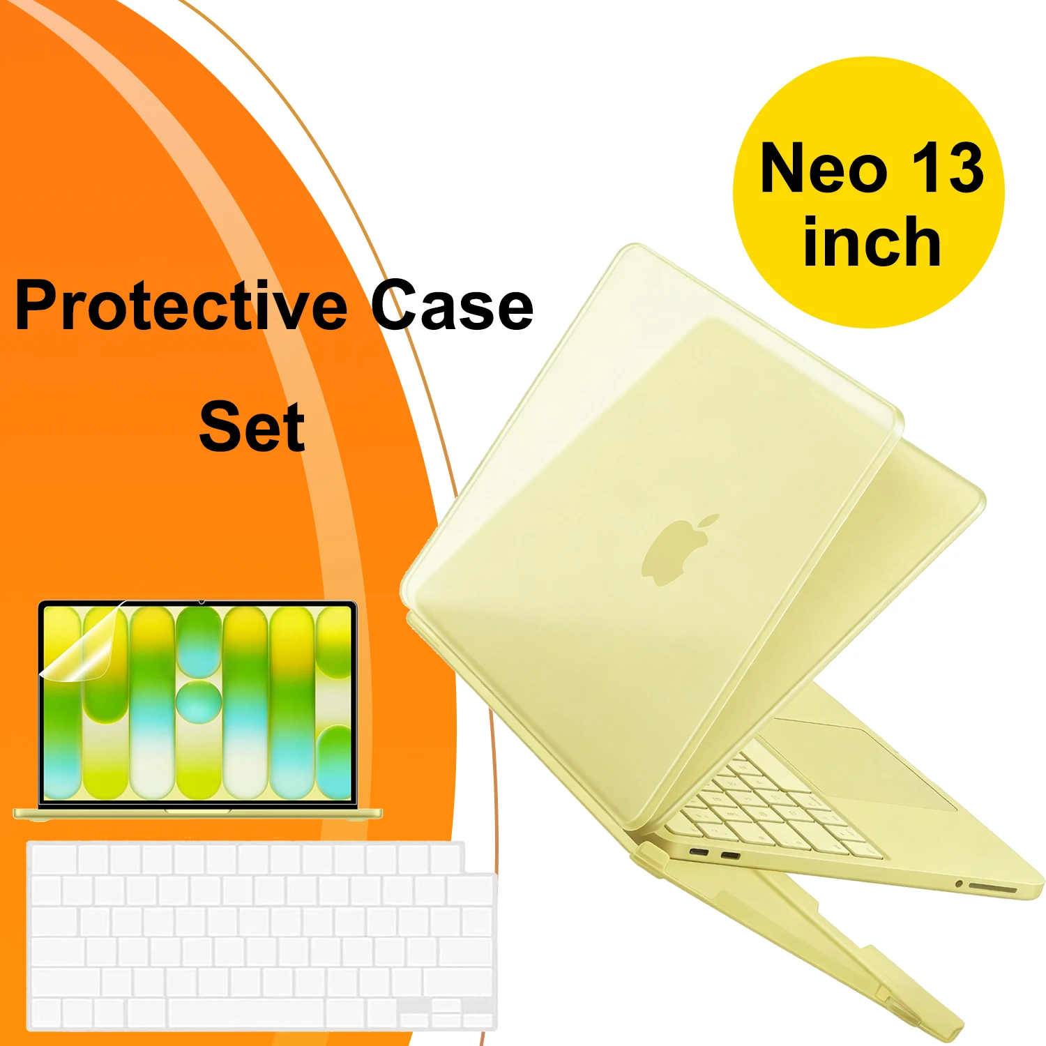 Laptop Cover Set For MacBook Neo Case 13 inch 2026 A3404 | Matte Citrus Clear|Laptop Cover Protective Hard Shell Mac Accessories