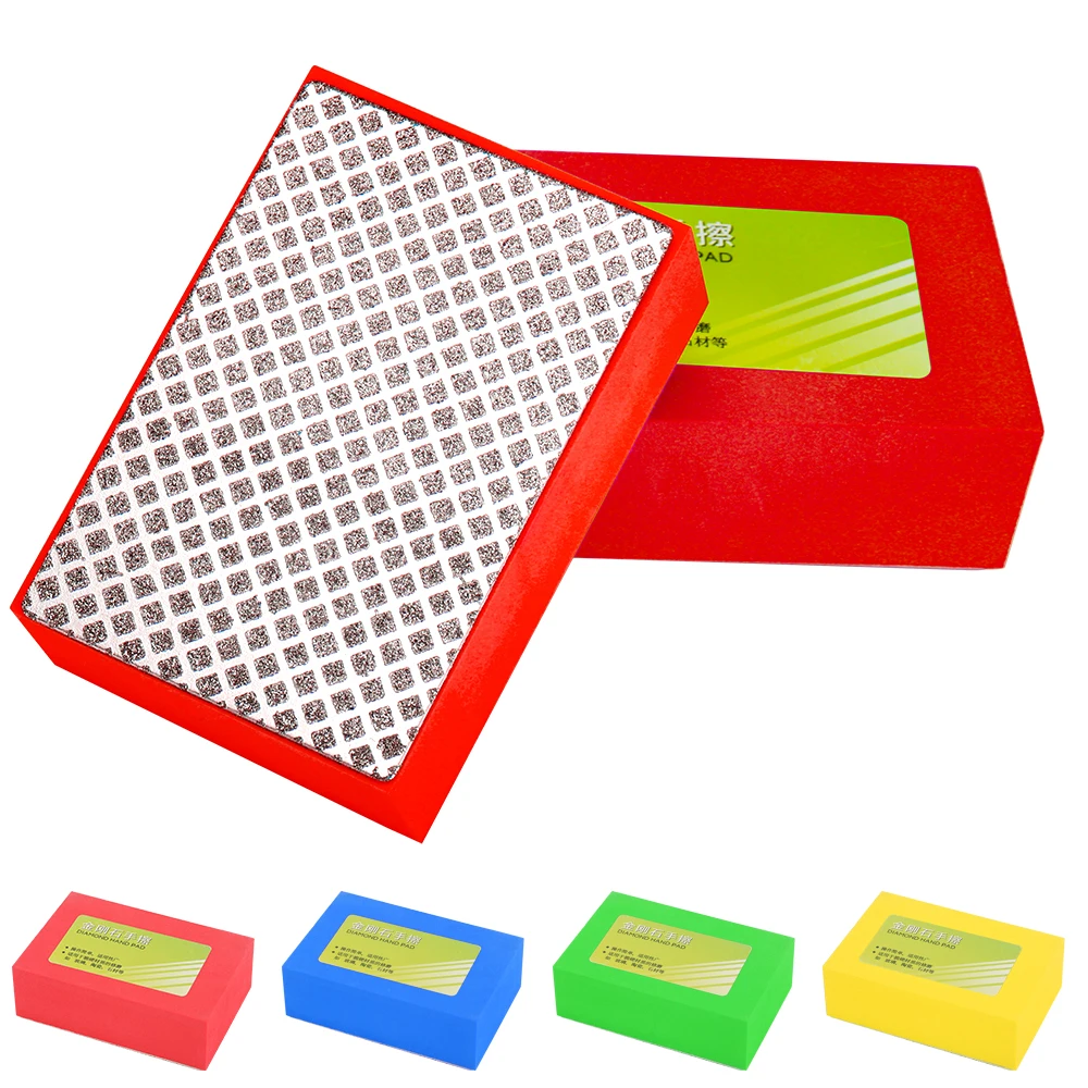 

1-4Pcs Polishing Hand Pad Block 91x61mm Sanding Disc Polisher Tools for Grind Tile Glass Stone Marble Grit 60-400