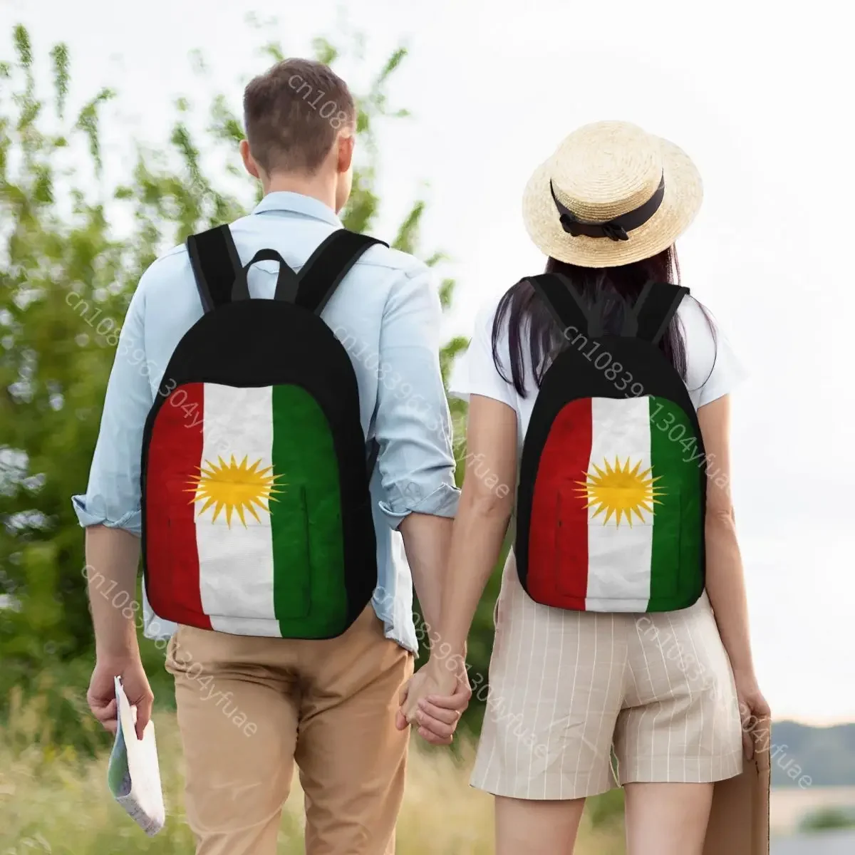 Colorful Print Backpack Kurdistans Flag Boy Polyester Sport Backpacks Christmas Gift Lightweight Kawaii School Bags Rucksack