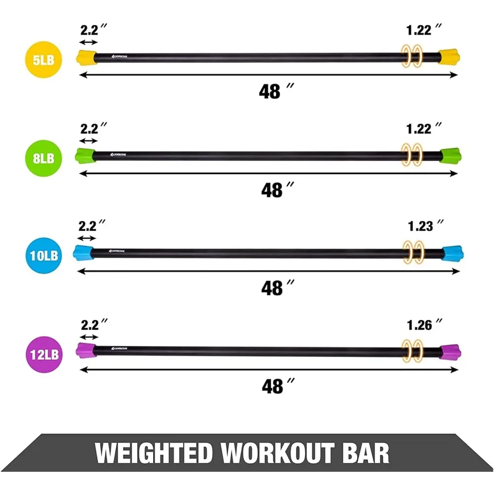 

Workout Weighted Bar,Padded Exercise Weight Bar, Solid Steel Stretching weighted bar set for Body Sculpting