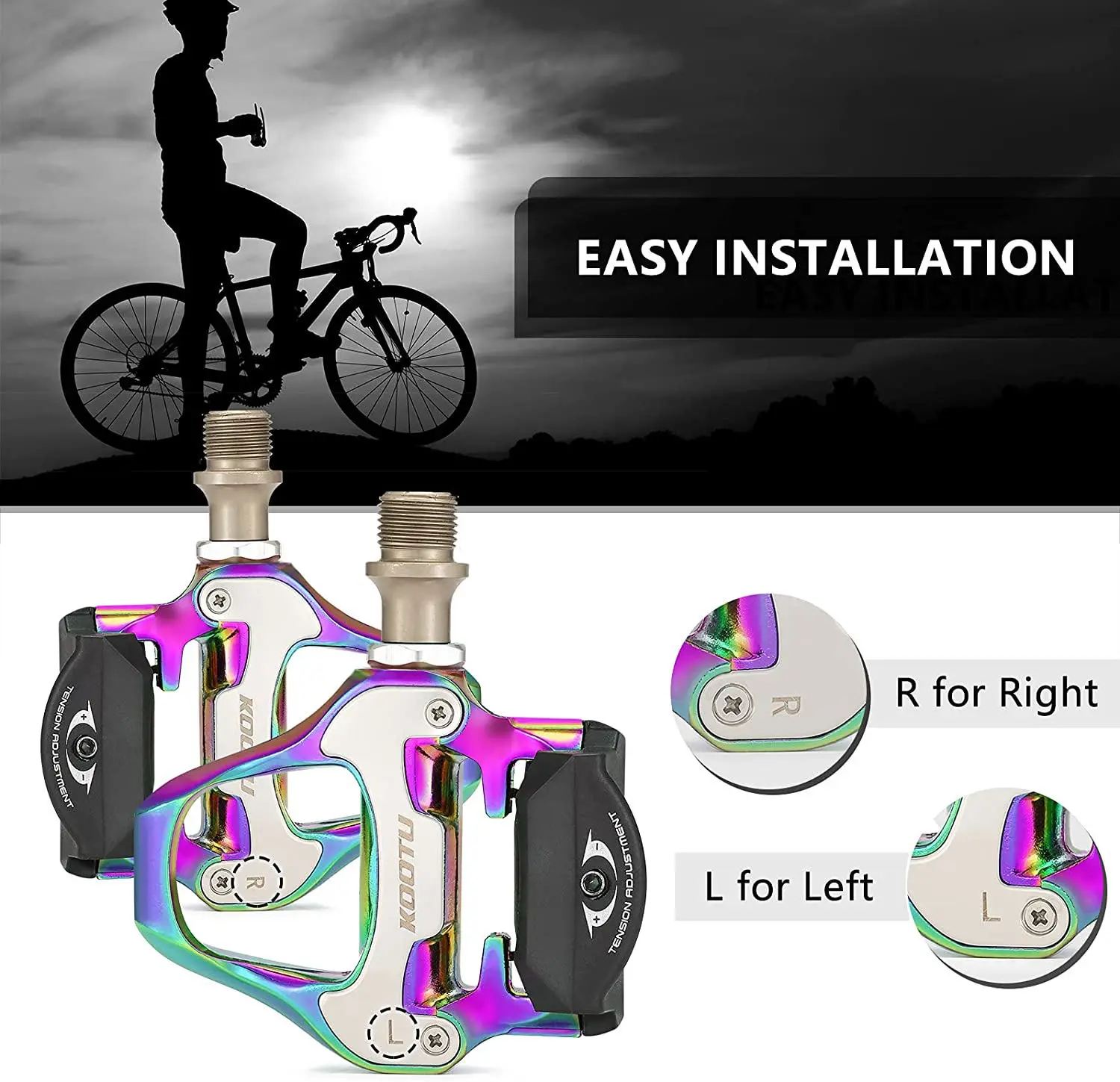 Road Bike Clipless Pedals, Racing Shoes, Clip-On Pedals With Sealed Bearings, For Shimano And KEO Systems, USA Warehouse