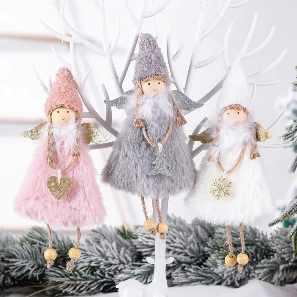 Christmas Angel Doll Pendants Xmas Tree Decor Merry Christmas Decorations 2024 for Home Navidad Natal Gift Happy New Year 2025