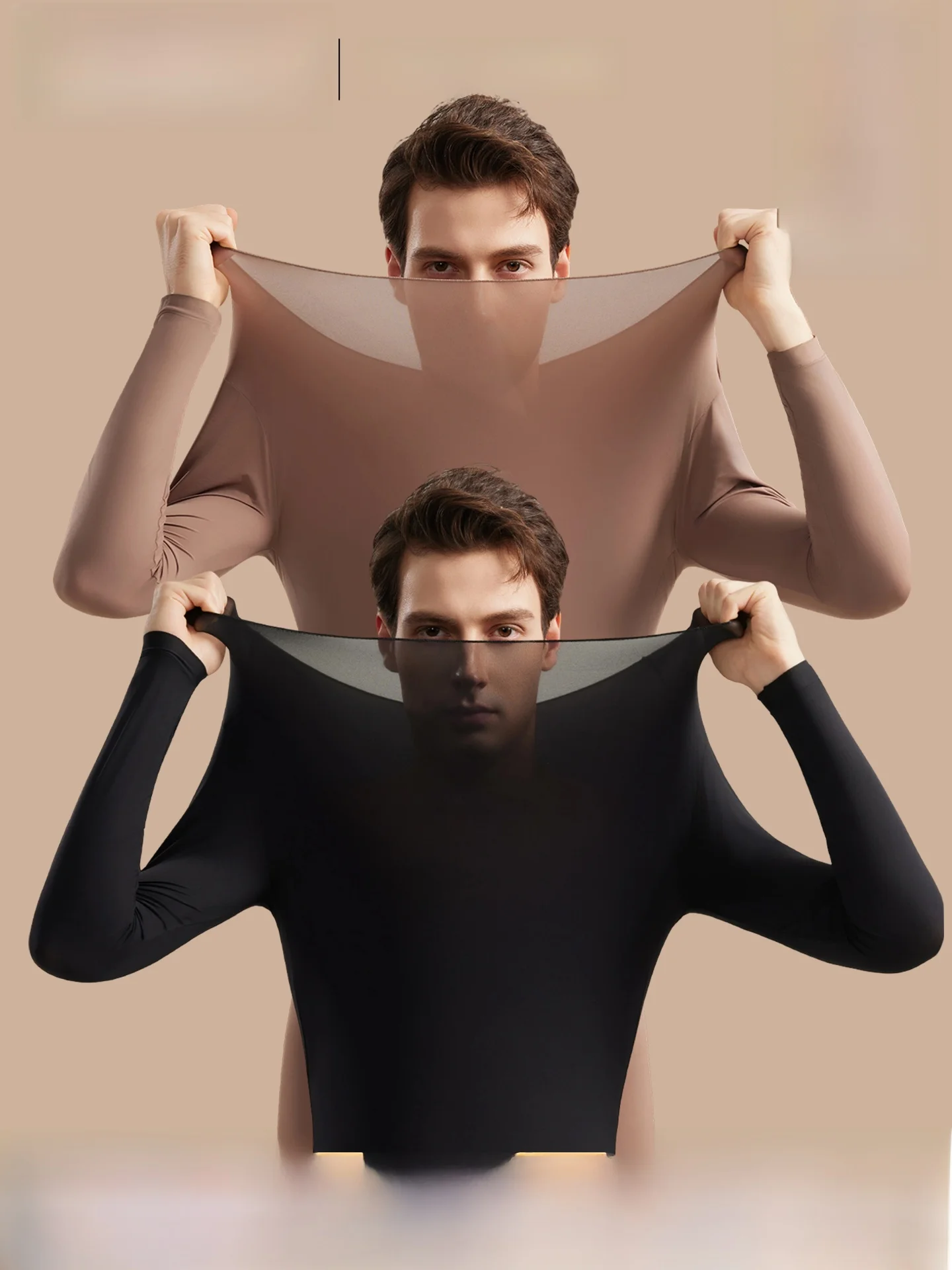 Plandoo Men's Ultra-Thin Warmth Underwear Set Skin-Friendly Base Layer Shirt And Pants Autumn Winter Thermal Clothing