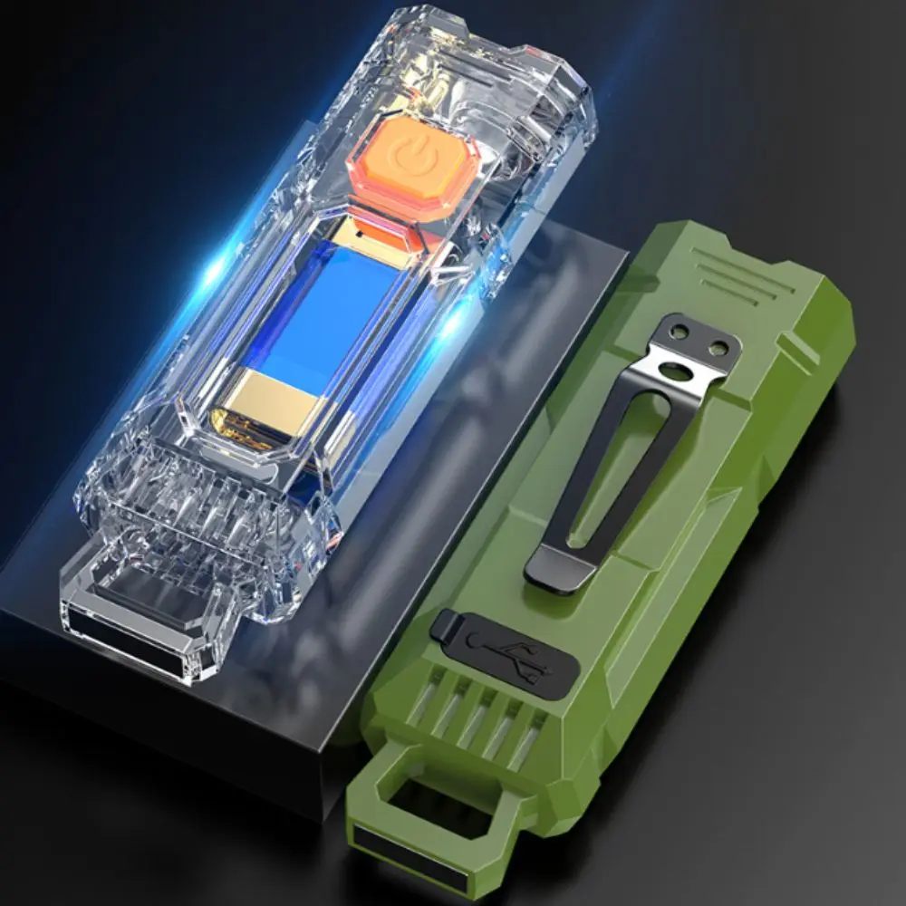 Magnetic Base LED Inspection Light Waterproof Portable UV Flashlight Clip-on Dual Light Beads Mini Flashlight