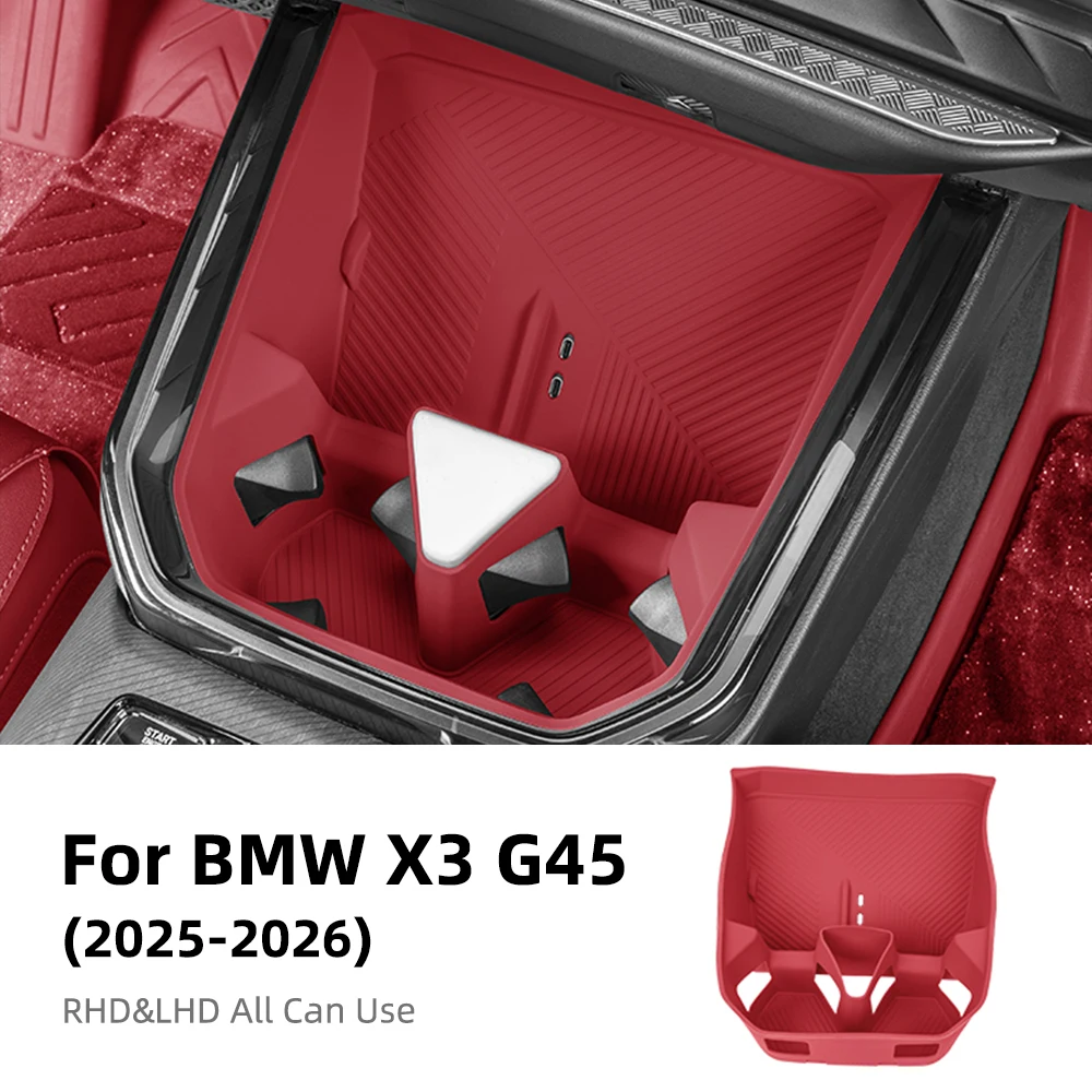 

for BMW X3 G45 2025 2026 Silicone Car Console Cup Holder Wireless Charging Pad Protection Mat Auto Accessories