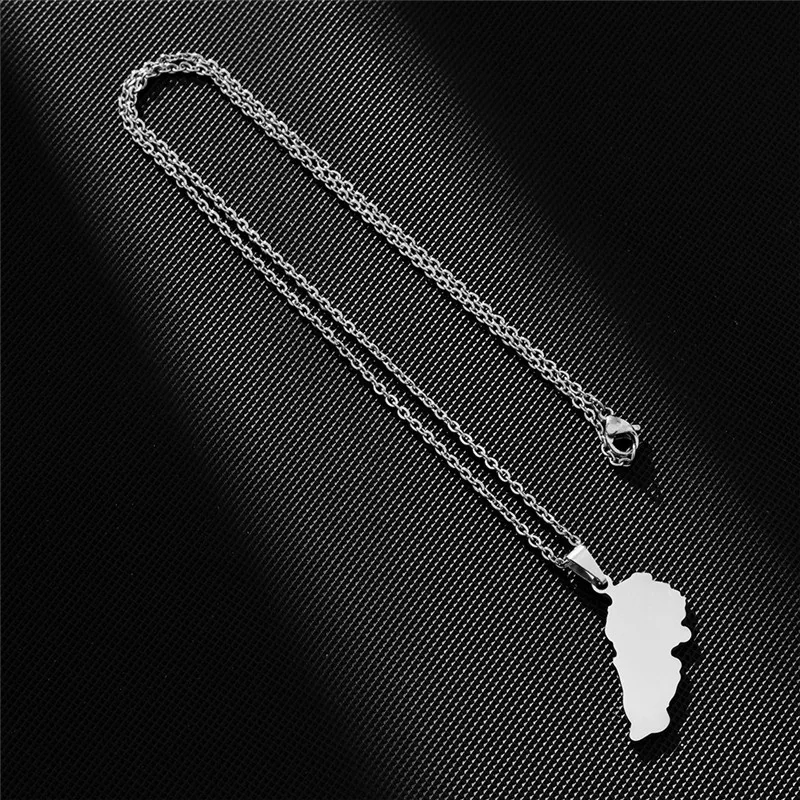 Europe And America Stainless Steel Lebanon Map Pendant Necklace To Send Friends Gifts