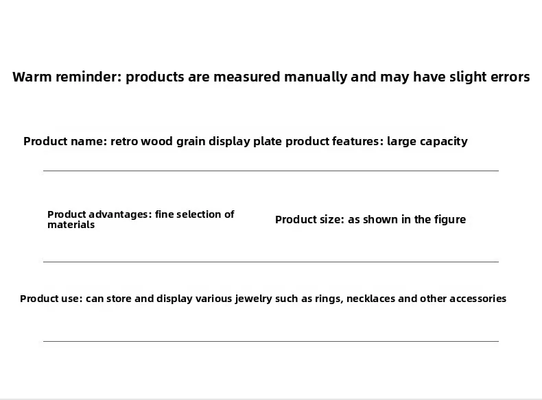 Jewelry Look Empty Tray Black Walnut Wooden Display Tray Jewelry Storage Bracelet Ornament Necklace