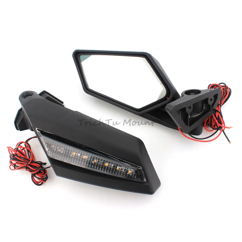 UTV Side Mirrors W/ LED Turn Signal Light Fit For Can-Am Maverick X3 Max XDS XRS 4x4 Turbo R 2017-2024 Rearview - view 6