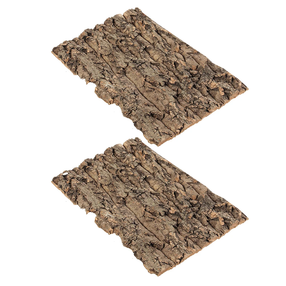 

2pcs Lizard Terrarium Decor Sturdy Bark Platforms Reptile Habitat Background Small Terrarium Accessories Gecko Tank Decor