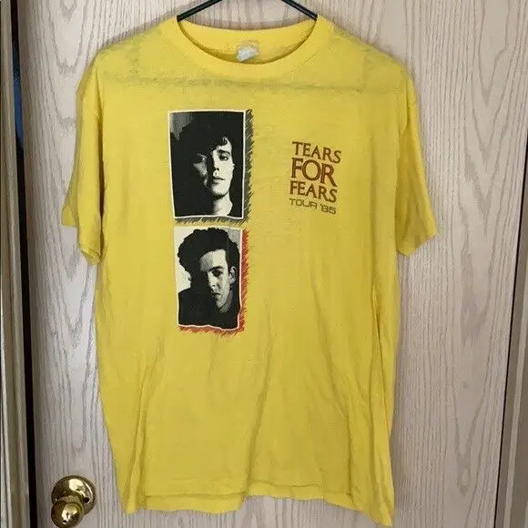 

Remake 2 sided Tears for fears 1985 tour t shirt, daisy color TE4095