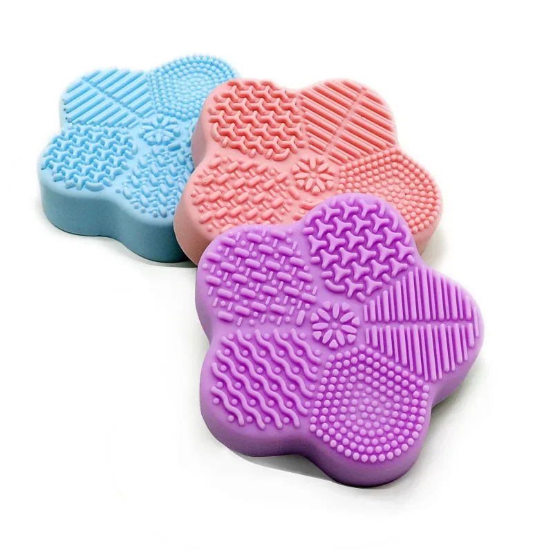 Silicone Maquiagem Brush Cleaning Pad, Removedor De Pó De Beleza, Tigelas De Lavagem, Ferramentas De Esponja Seca E Molhada