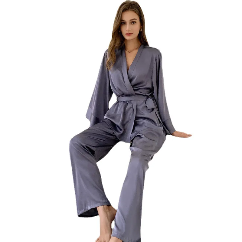 Womens Silk Satin Pajamas Set Sleepwear Pijama Women's Loungewear Pajamas Suit Pijama Mujer Two Piece Set