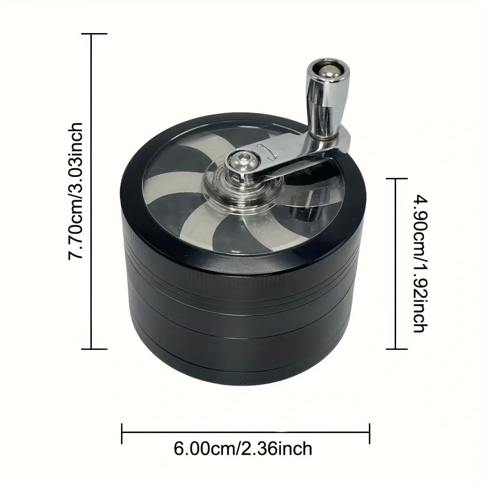 Moedor manual de ervas com cabo grande, 2.5 polegadas, especiarias, pimenta, argamassa de sal, grama crua, moedor de tabaco, acessórios para fumar cigarros