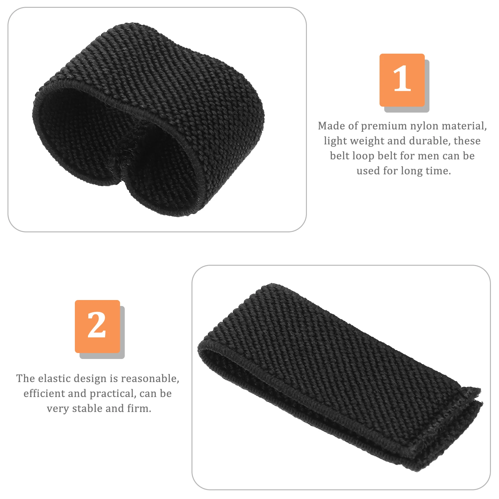 

4pcs Belt Keepers Elasticated Retainer Webbing Holders Waist Black Multi-color Adjustable Strap Loop for Men Nylon Durability