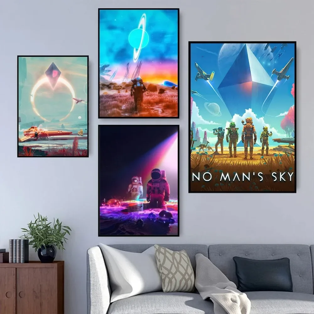 No Man s Sky Space Game Poster Prints Wall Painting Bedroom Living Room Wall Bar Restaurant Sticker Large