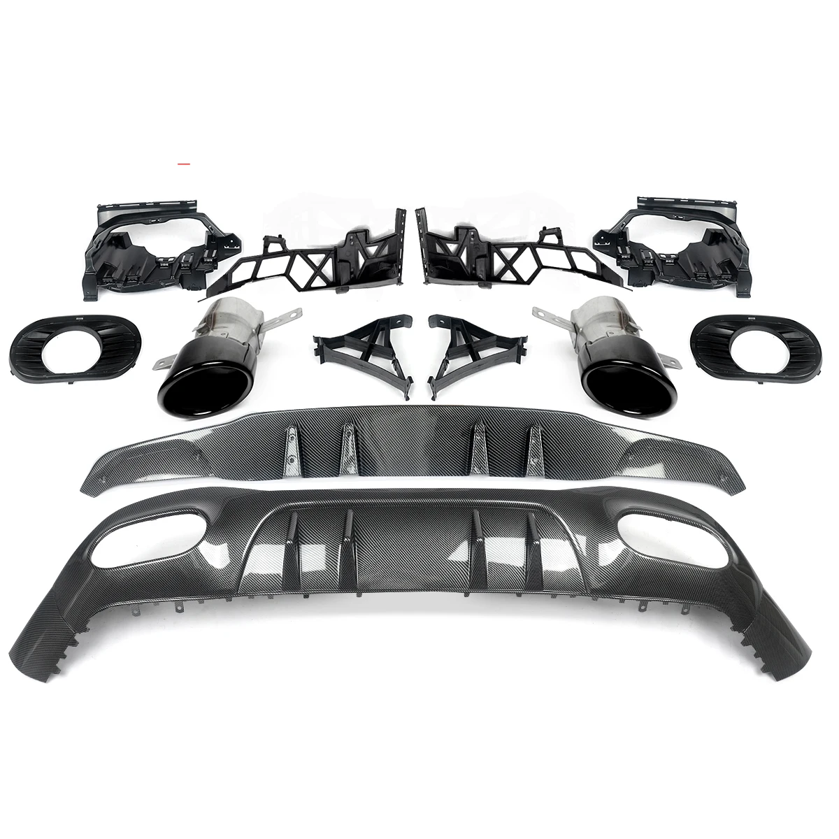 A45 A35 Stijl Achterbumper Diffuser Lip met Uitlaat Tips voor Mercedes Benz W177 A160 A180 A200 A220 A250 Hatchback 2019 +
