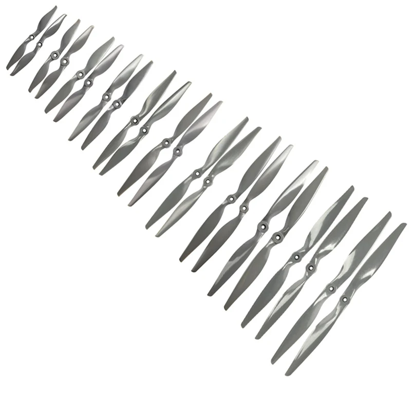 Hélices CW CCW RC 7x5 8x6 9x6 10x7 pulgadas hélice de nailon de accionamiento directo gris de 2 paletas con anillos adaptadores para planeador de Dron RC Airplan