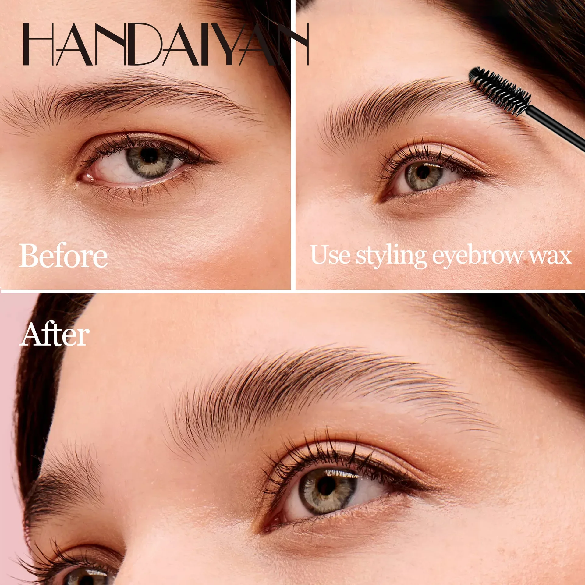 HANDAIYAN-CERA para Estilismo de cejas, Gel Moldeador tridimensional duradero, resistente al agua, con cepillo, cejas naturales