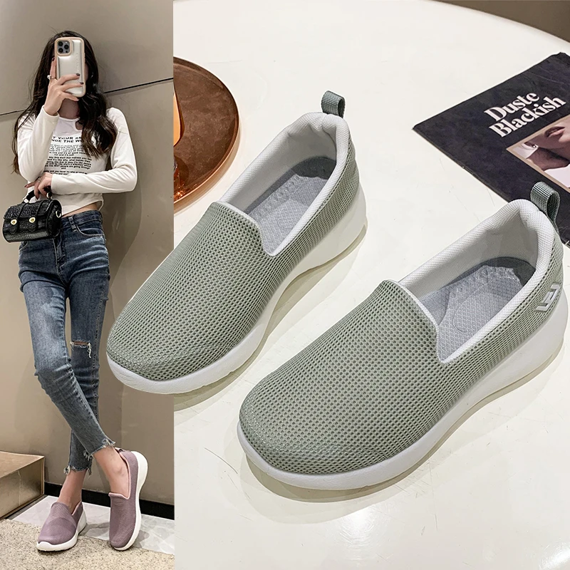 

2025 New Spring Women's Loafers Comfortable Female Shoes Ballet Flats Socks Sneakers Tennis Women Casual Shoes