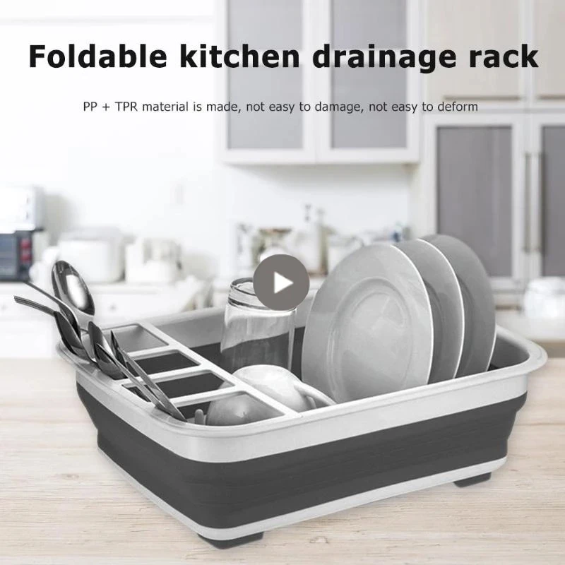 Pop Foldable Dish Rack Kitchen Storage Holder Drainer Bowl Tableware Plate Portable Drying Rack Home Shelf Dinnerware Organizer