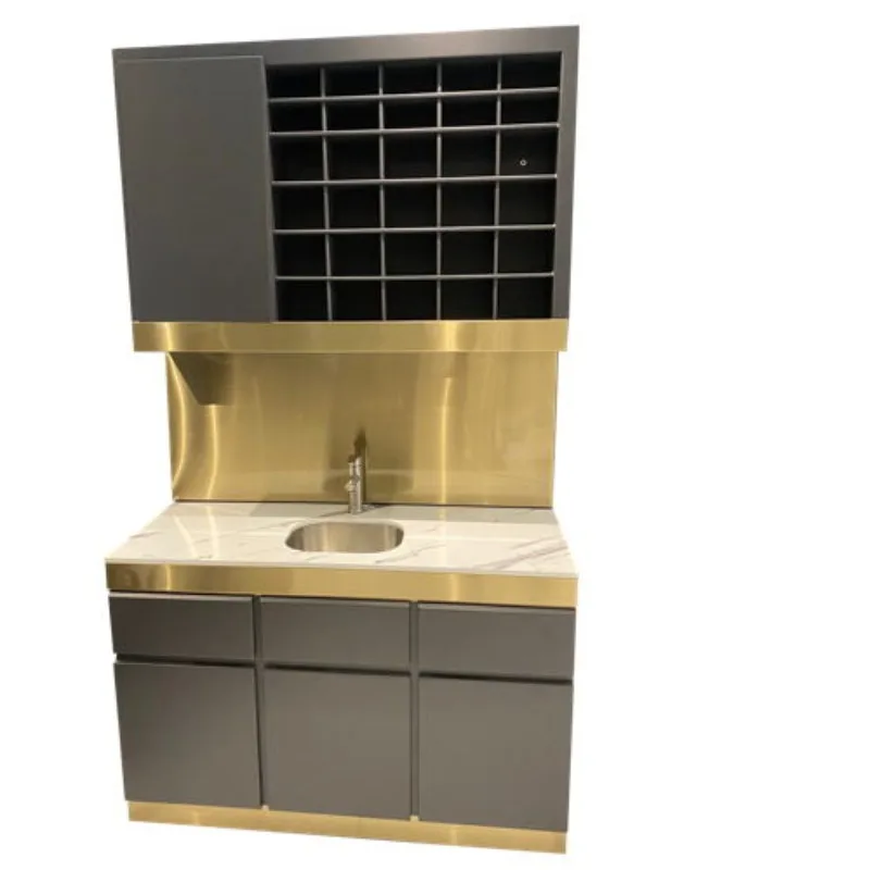 

Golden Salon Shampoo Station Cabinet Furniture