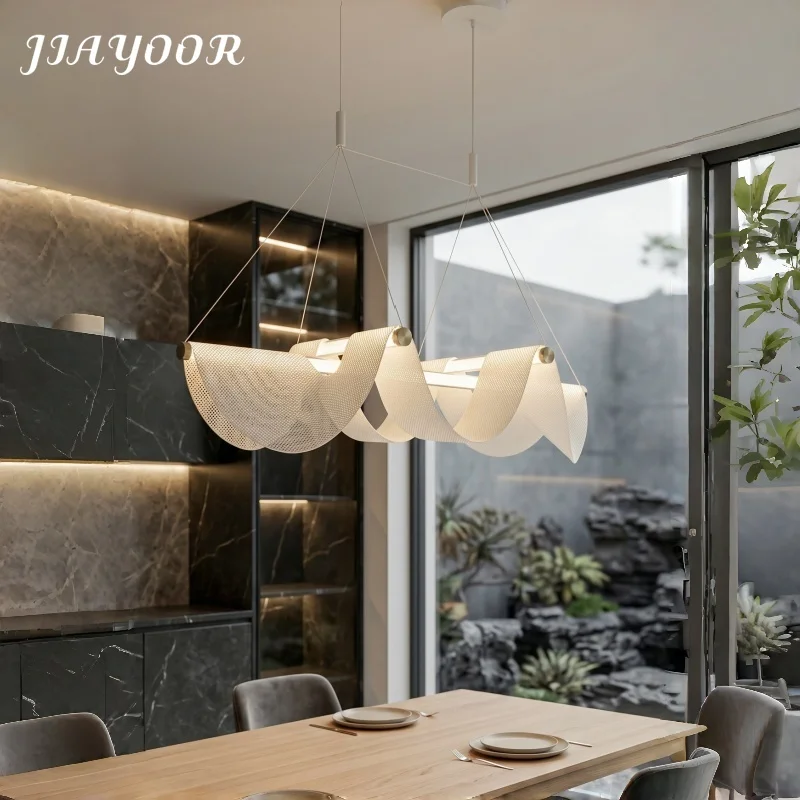 Modern Art Dining Ceiling Pendant Light Designer Villa Bedroom Lamp Stylish Chandelier White Minimalist Linear Home Changeable
