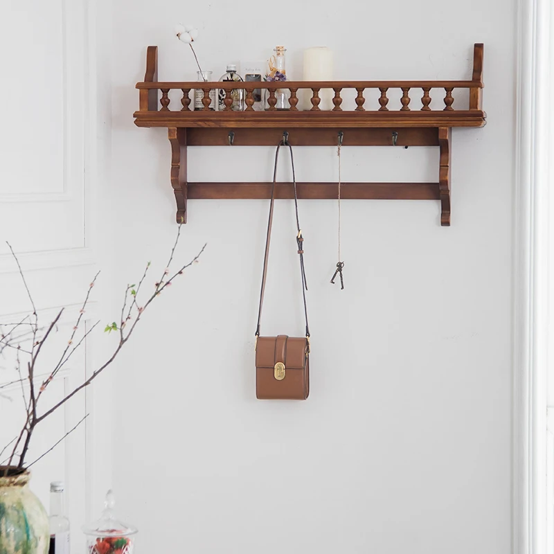 

You can live in solid wood wall layer rack wall hanging medieval kitchen rack hanging wall living room e