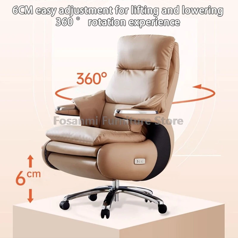 Silla de oficina ejecutiva ergonómica con reposapiés y asiento giratorio, respaldo ajustable en ángulo y silla de ordenador de altura ajustable