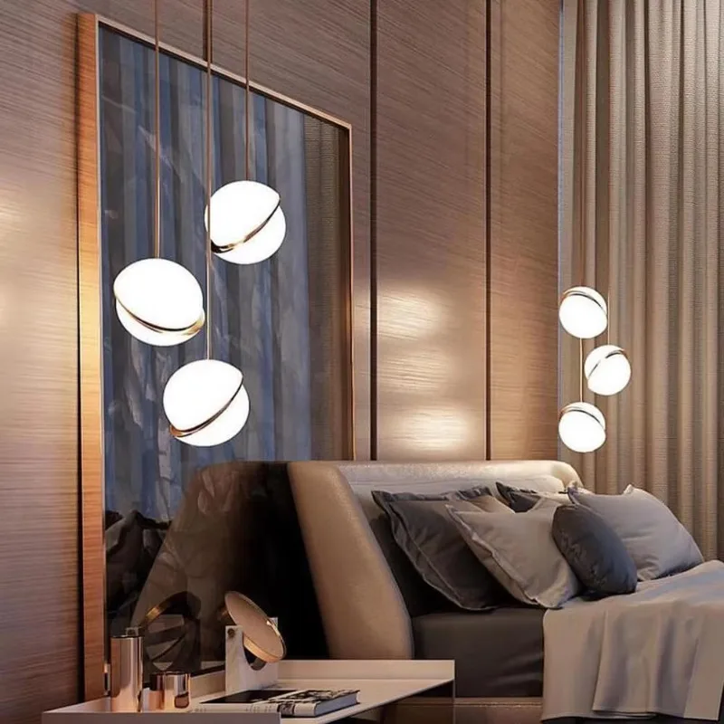 Designer Model Sculpture Sphere Style Living Room Office Brass Acrylic Sphere Light Emitting Diode High-end Wholesale Supply Fli