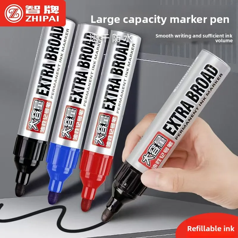 

Маркер с тремя цветами, большой емкости, с наконечником 10 мм, на масляной основе, с широким концом, многоразовый, водостойкий, нестираемый