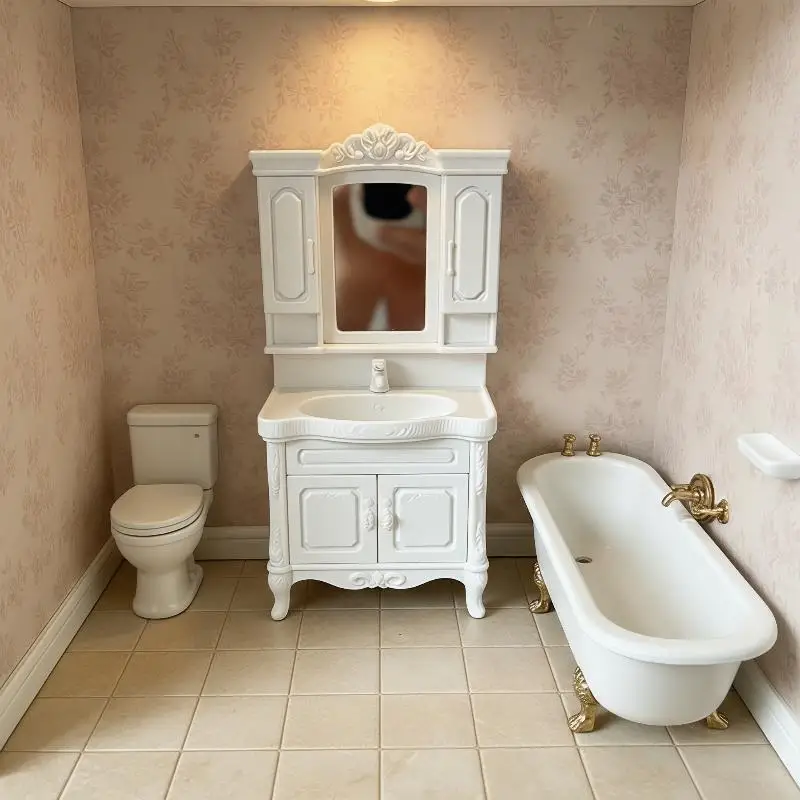 1Pcs 1/12 Dollhouse Miniature Bathroom Handwashing Platform Lifelike Craftsmanship Perfect for Storytelling