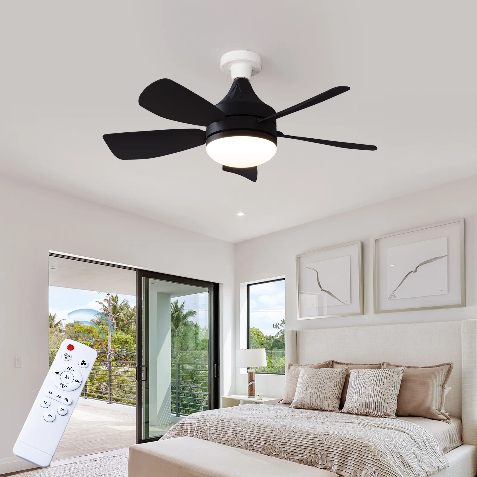Fan Light E27 Screw Removable Remote Control Ceiling Fan Light Ceiling